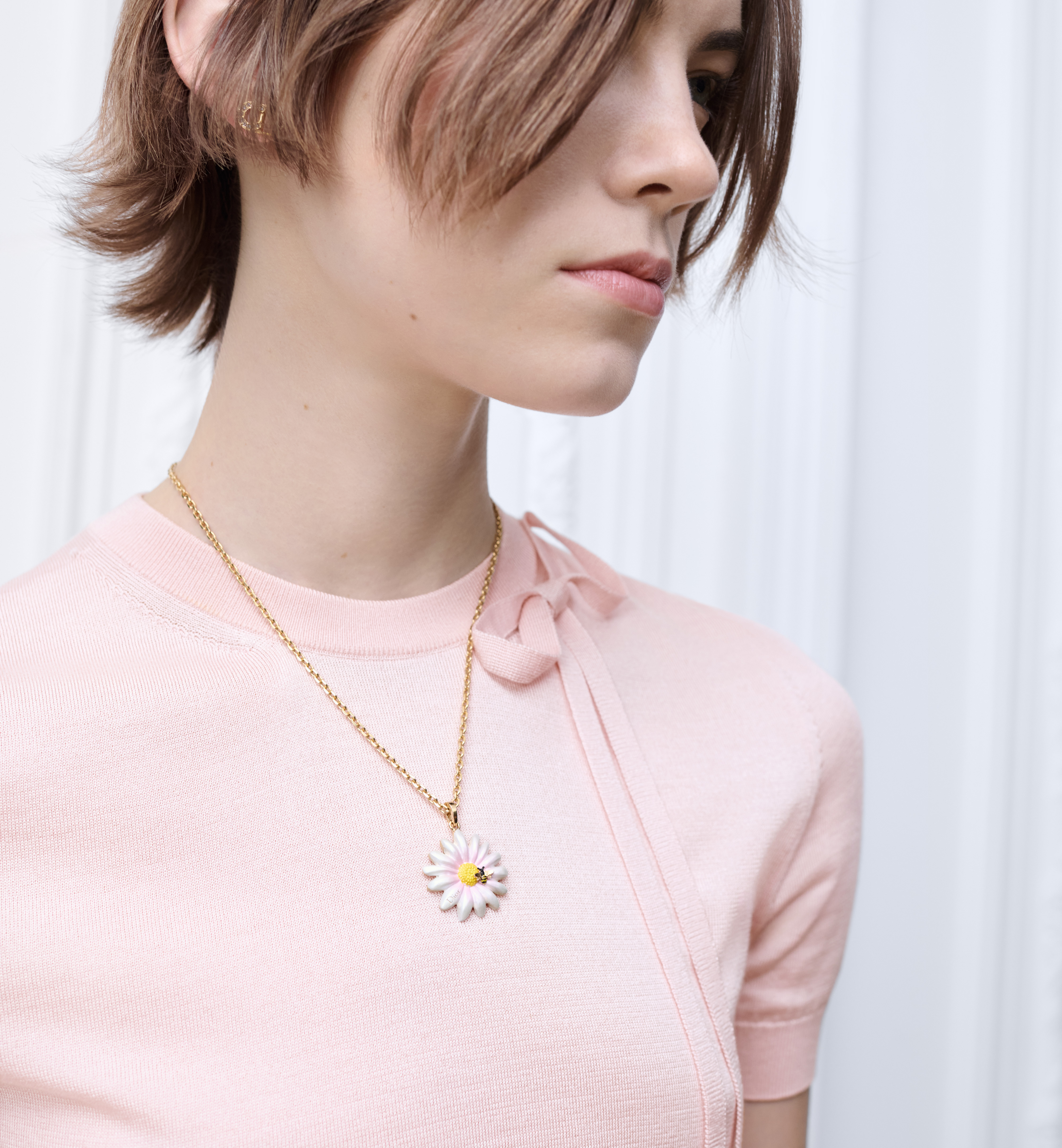 DIOR Dior Daisy Necklace Gold-Finish Metal and Multicolor Lacquer #385052