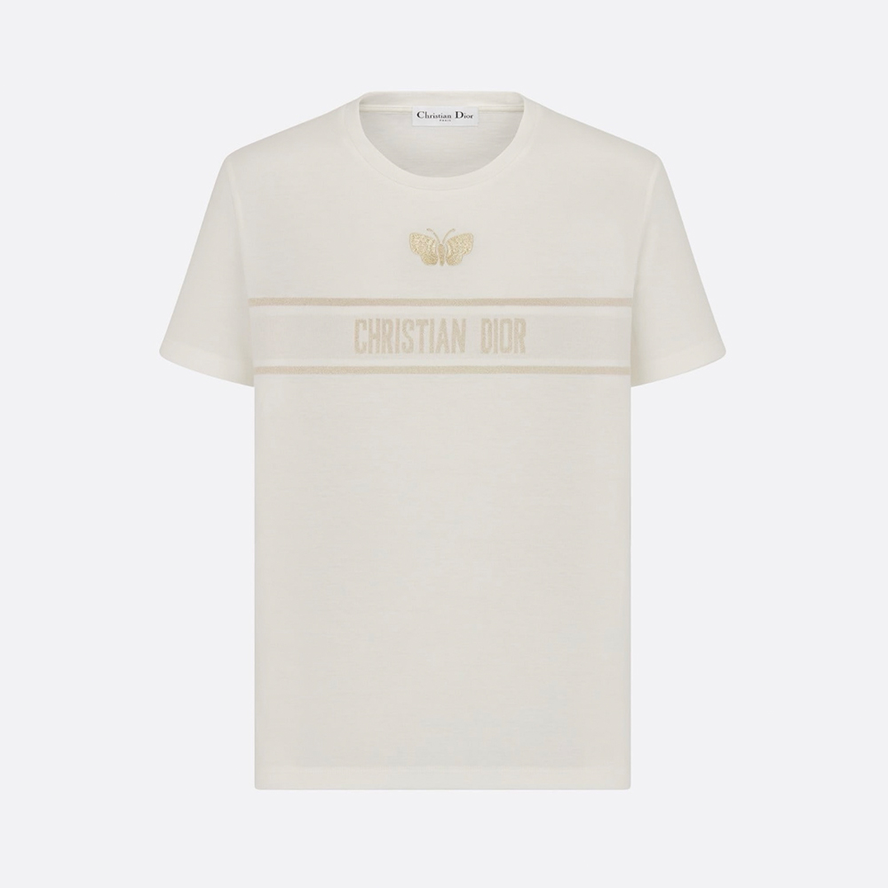 Dior gold Clothing Dior Cotton Gold Embroidered T-shirt #325982 | Nigo Office