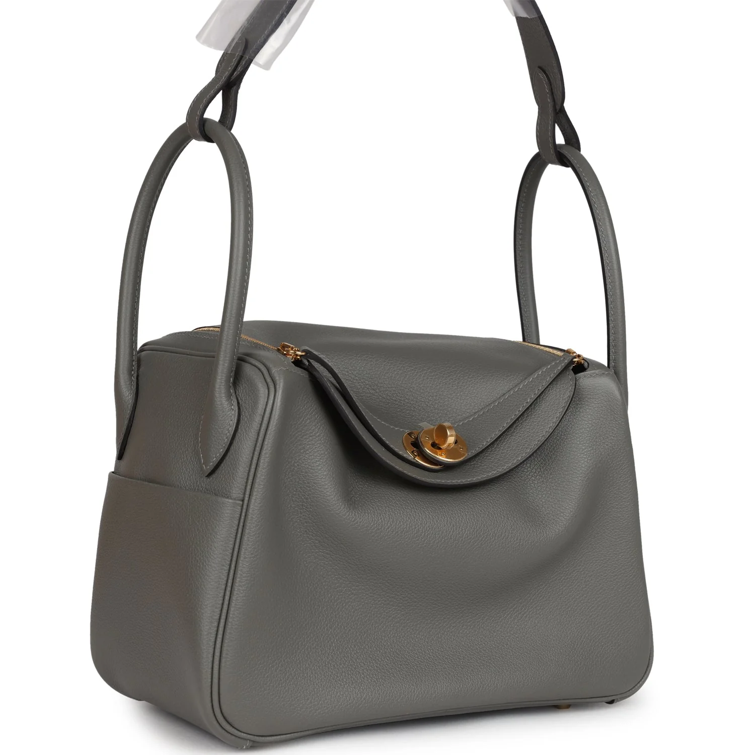 Hermes Lindy  Gris Meyer Evercolor Gold Hardware