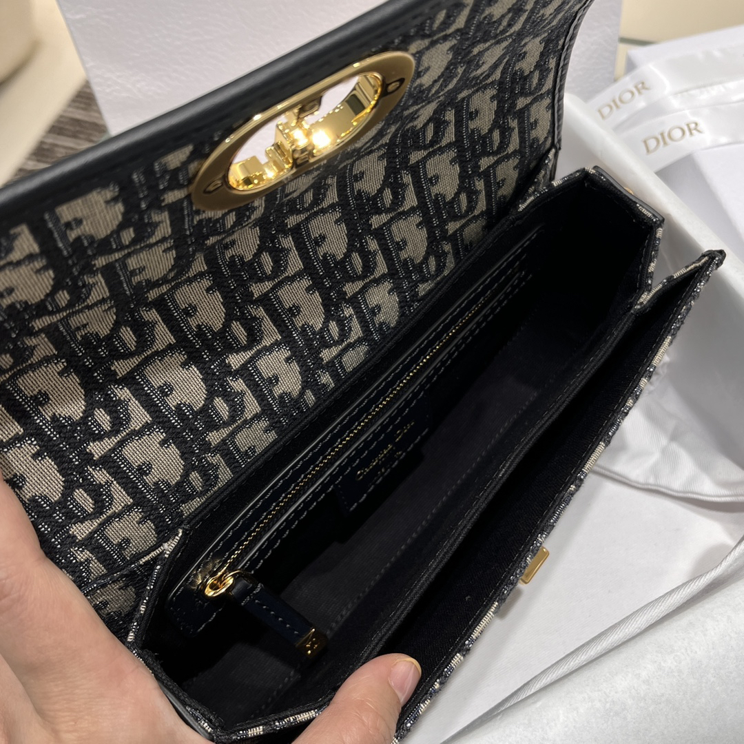 [TOP] Christian Dior Montaigne Bag 22.5*12.5*6.5cm - Navy Blue