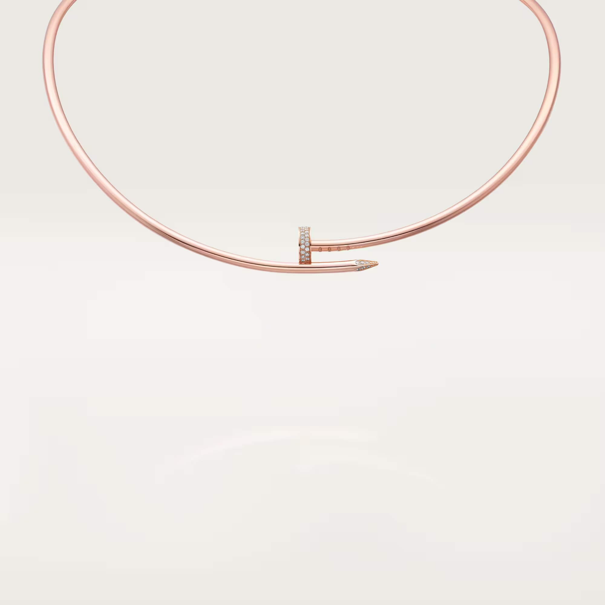 Carty Nails Solo Trace Necklace,Rose Gold,Moissanite
