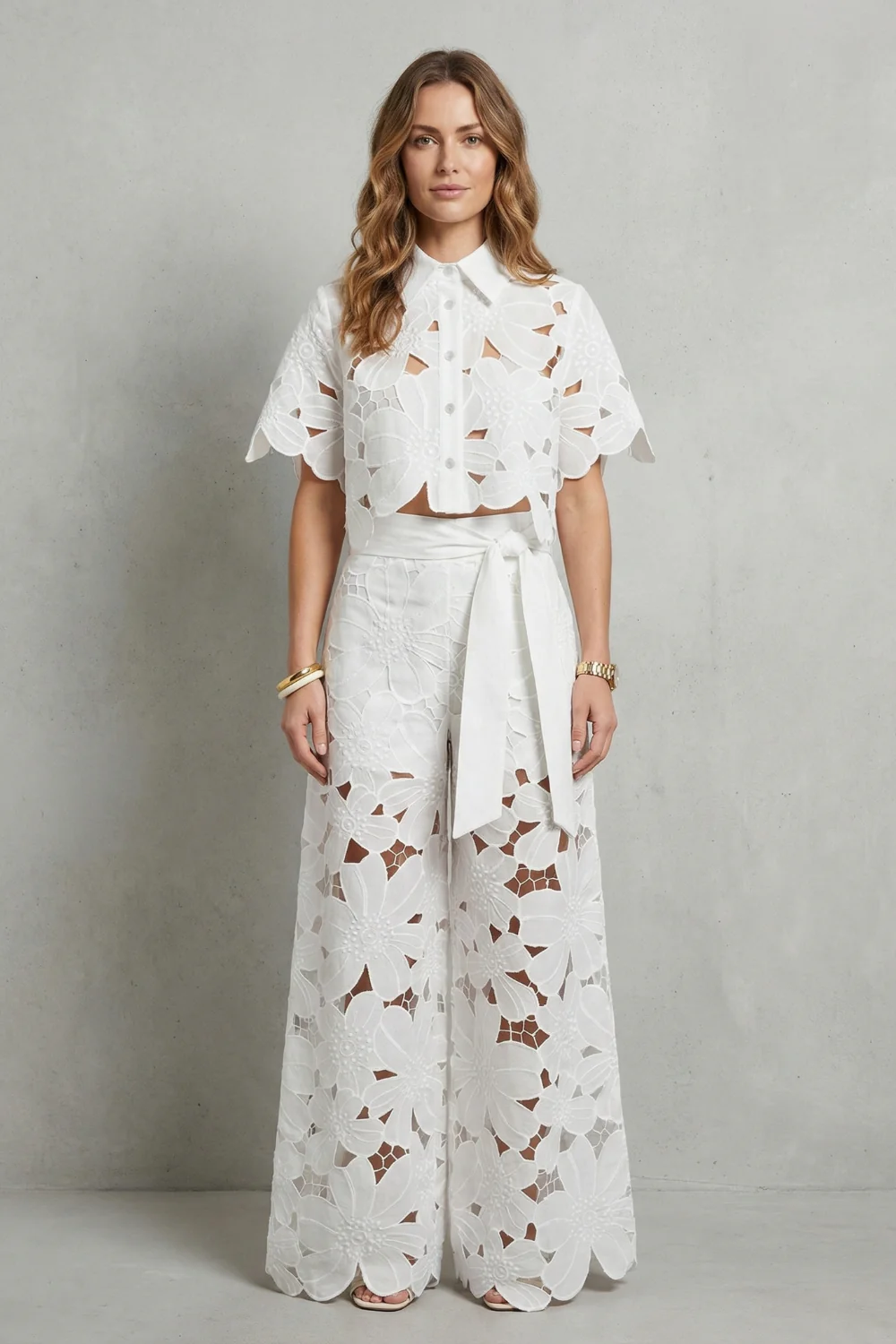 Bellarisse – Embroidered lace elegance – Top and skirt set