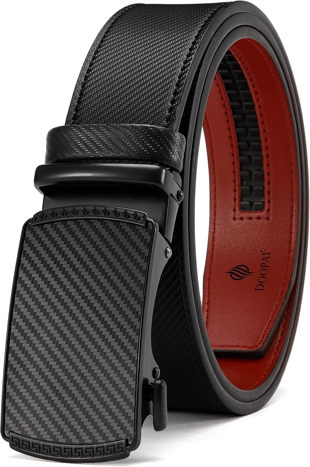 DOOPAI Belt Men, Ratchet Dress Adjustable 1 3/8 Sliding Leather Designer, Size Length Can be Cut, with Gift Box