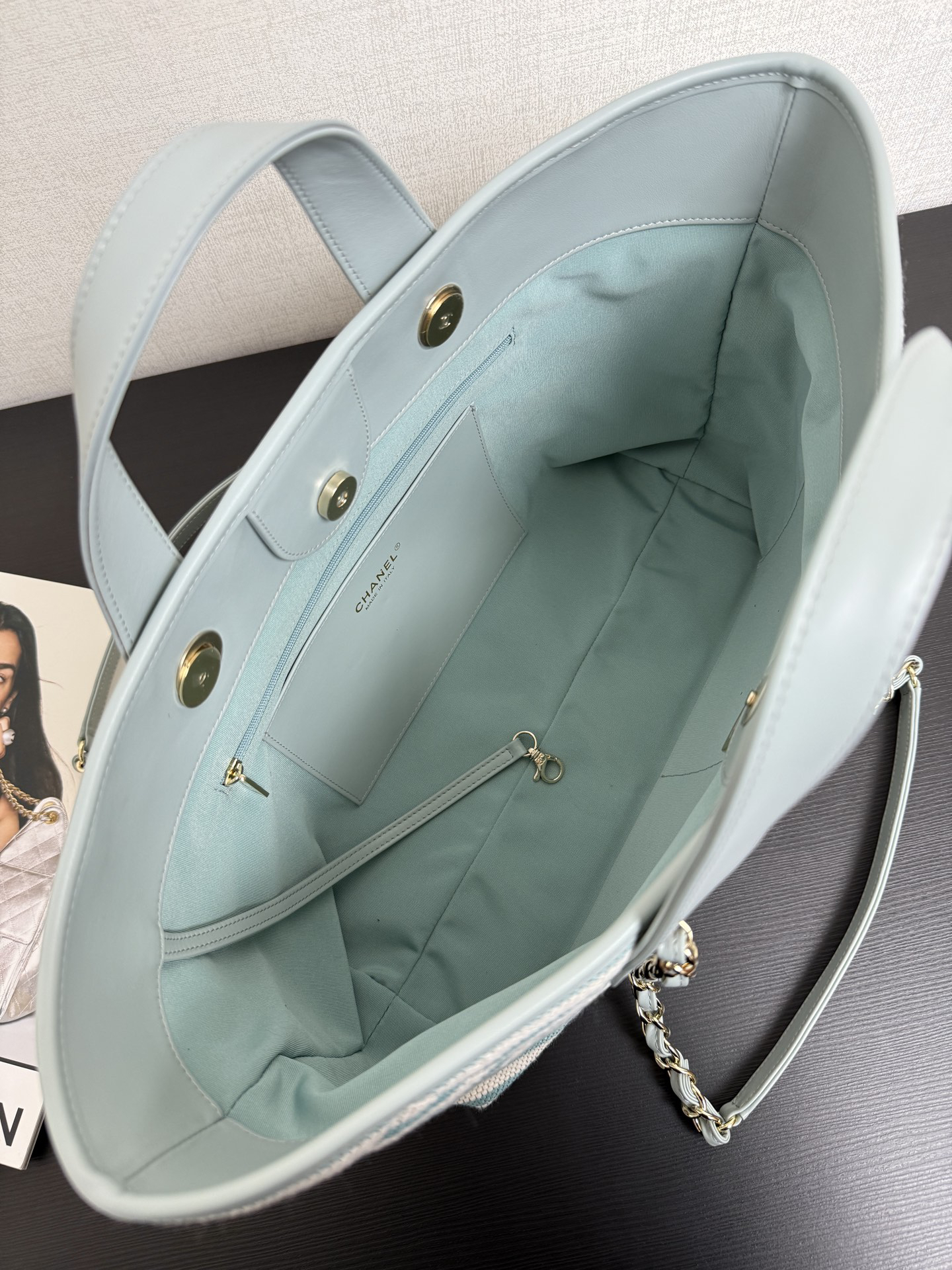 [TOP] CHANEL Beach Shopping Bag 46x25x13cm - Green