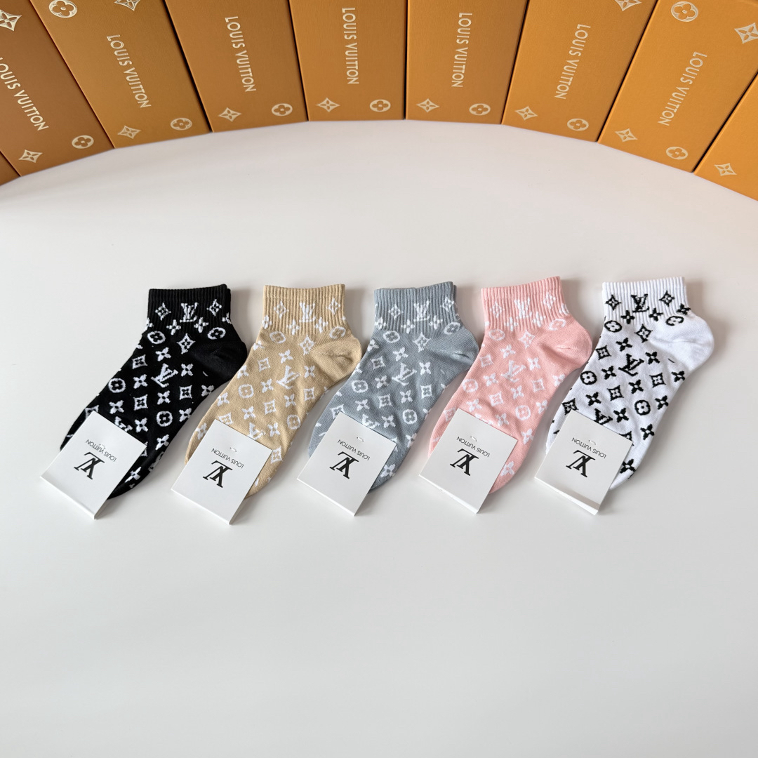 [TOP] Louis Vuitton LV Socks - 5 Pieces as a Set - 711 Luxury