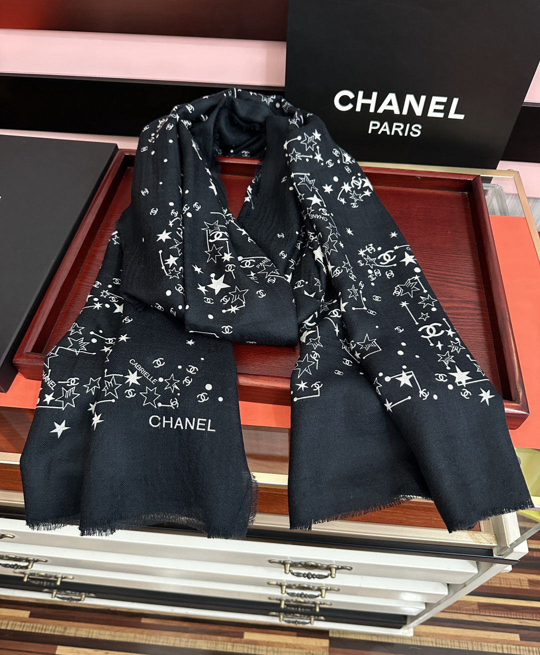 [TOP] CHANEL Scarf 100x200cm - Black - 711 Luxury