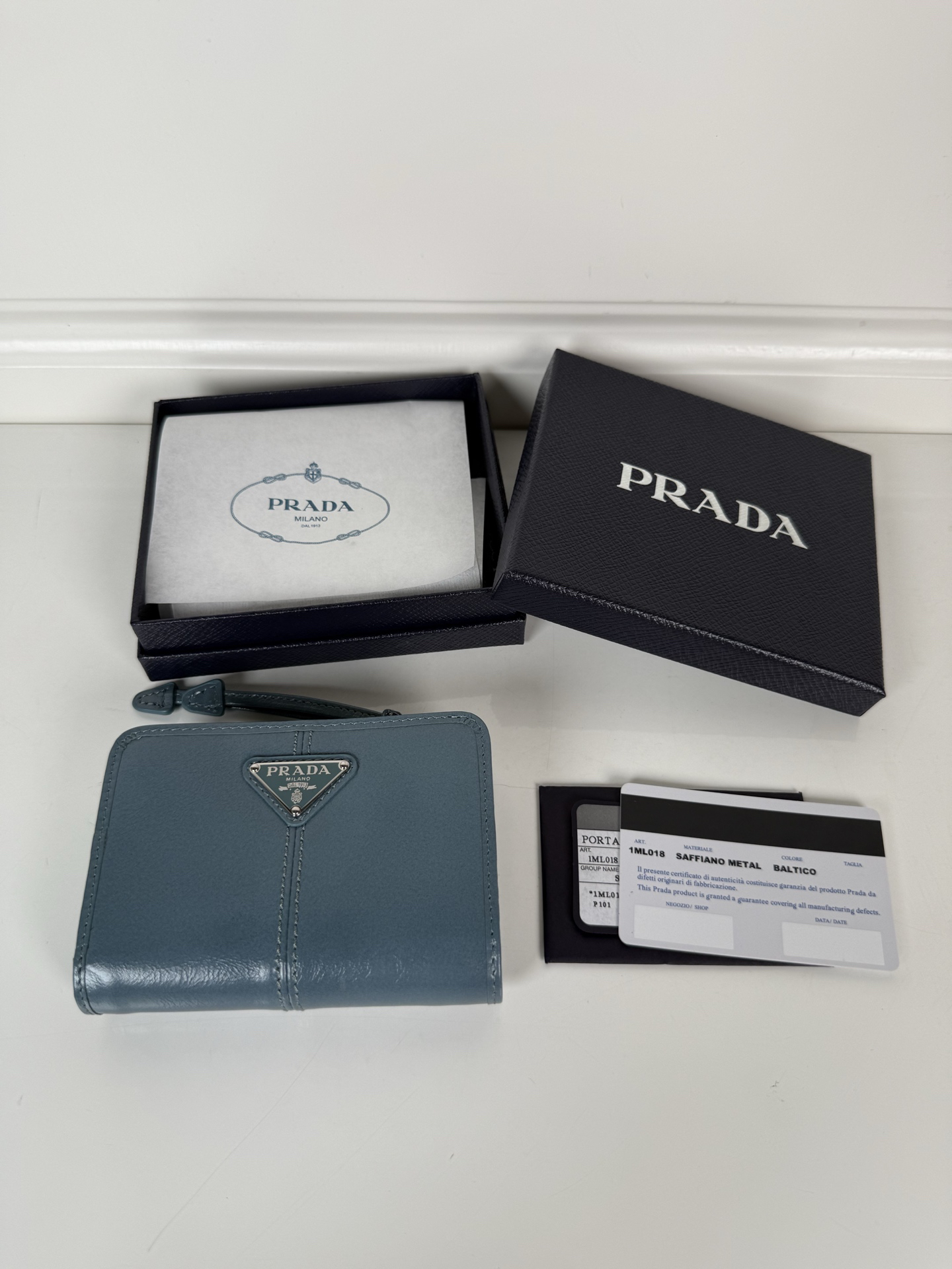 [TOP] PRADA Wallet 12 x 8cm - Blue - 711 Luxury