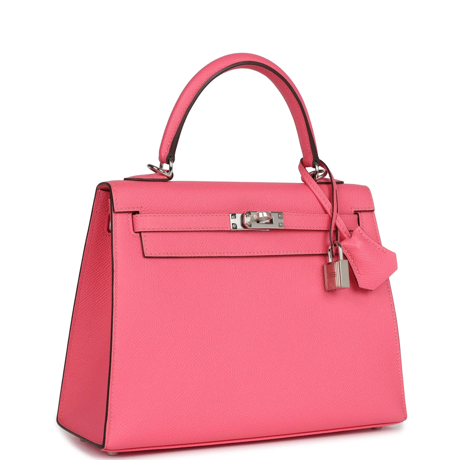 Hermes Kelly Sellier  Rose Azalee Epsom Palladium Hardware