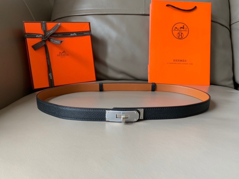 [TOP] HERMES Kelly Calfskin Belt 18mm - Black - 711 Luxury