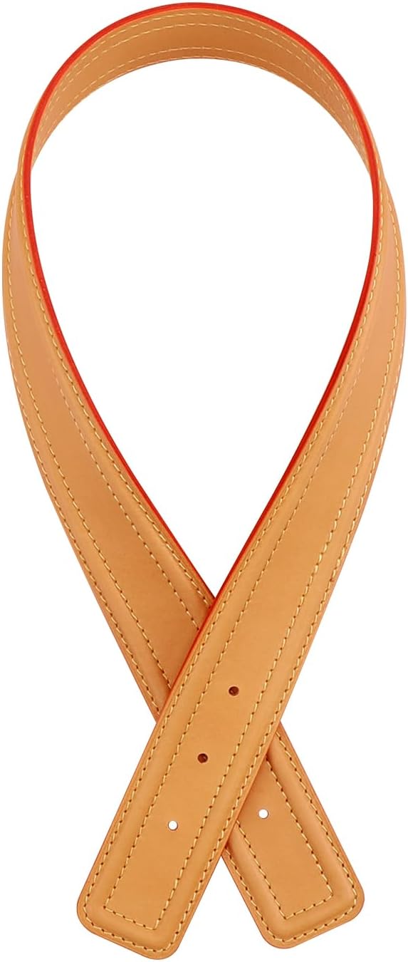 2PCS Vachetta Leather Purse Strap Replacement for Crossbody and Shoulder Bag, Genuine Leather Crossbody Straps Fit for LV Viva cite GM Bag - Yellow, GM, 23.62 inches