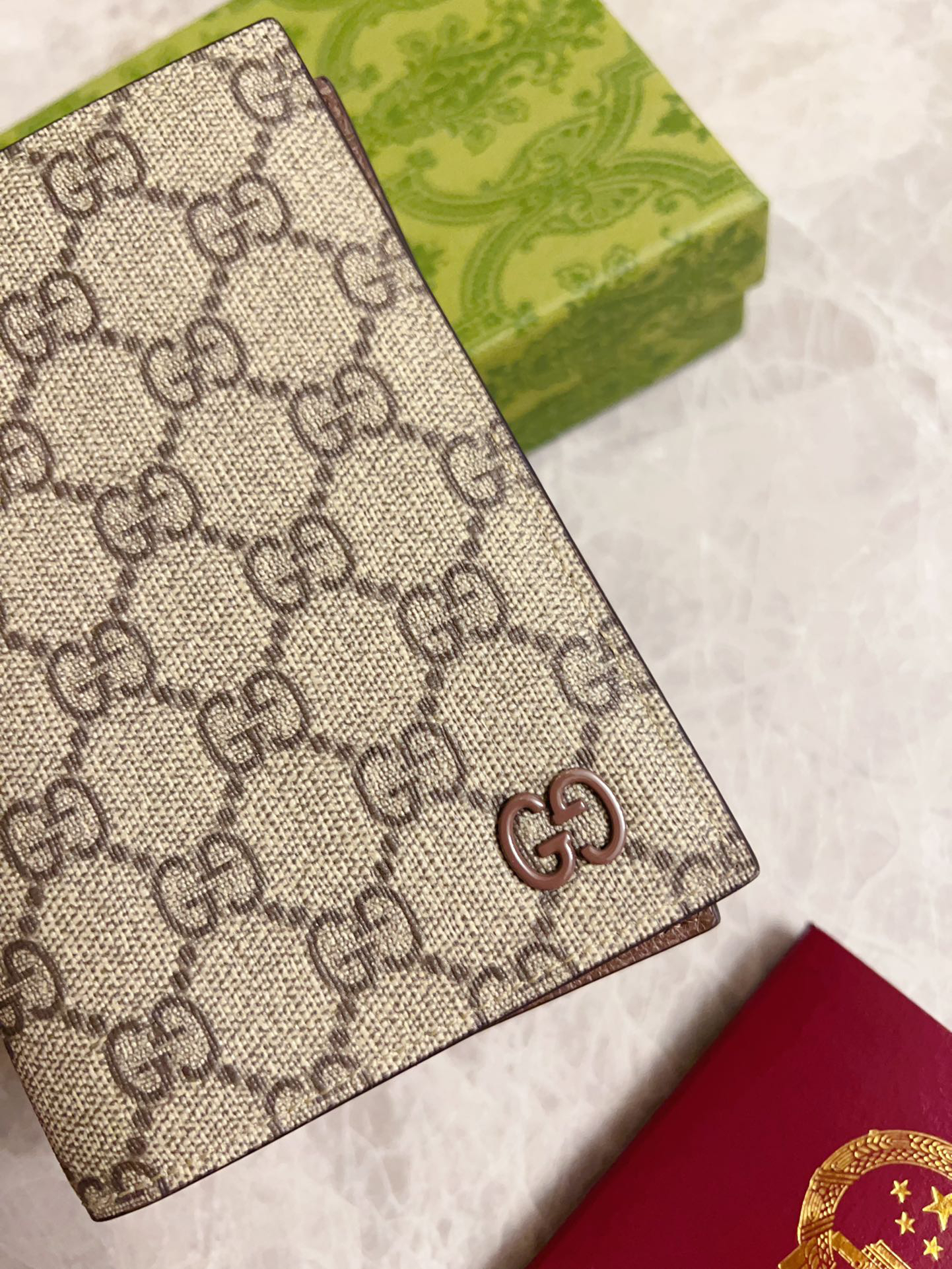 [TOP] GUCCI Passport Holder 13.5x 9.5cm - Brown - 711 Luxury