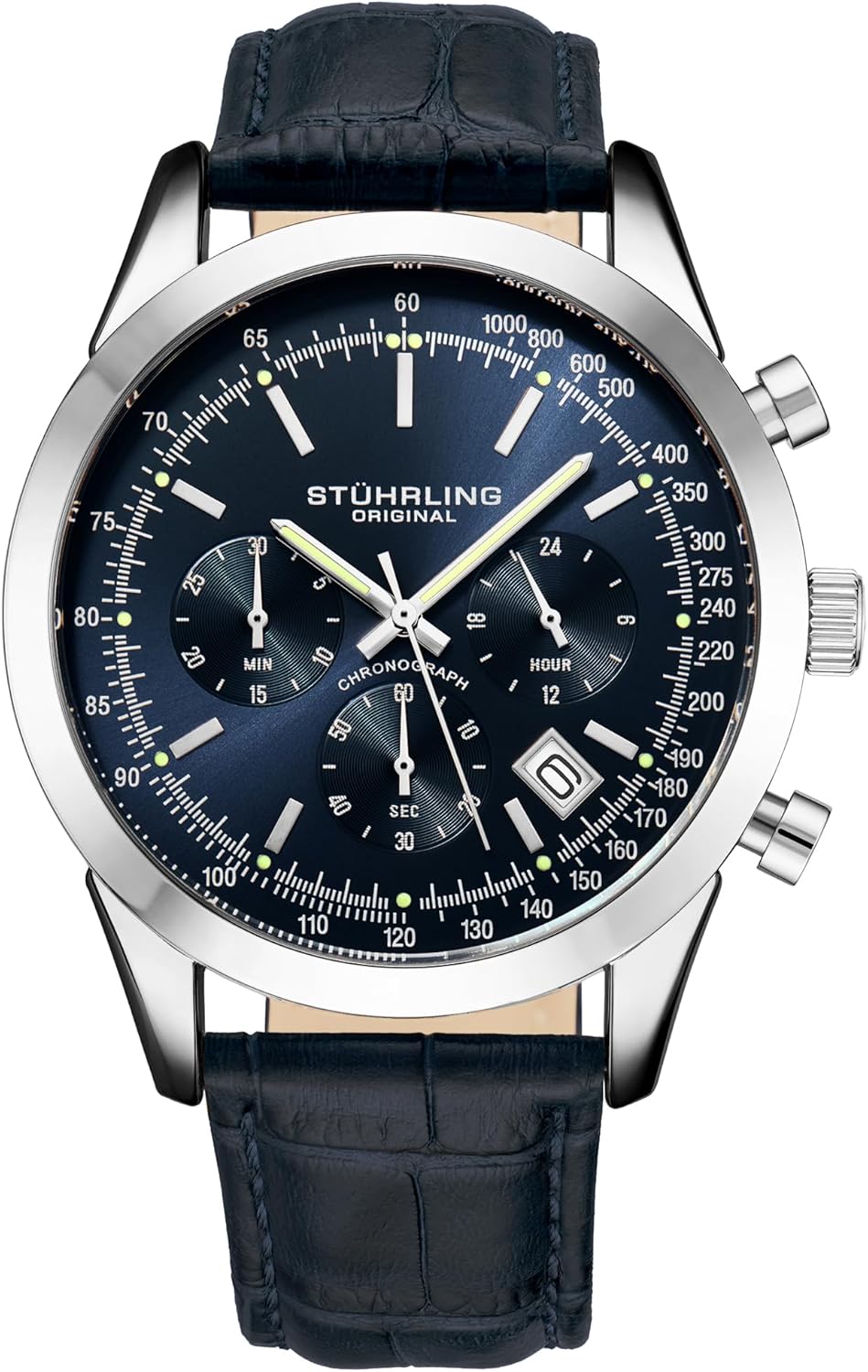 Stuhrling Original Rialto Men’s Chronograph Watch – Stainless Steel Classic Watch for Men, Water Resistant Men’s Watches, Luxury Analog Dress & Sport Watch for Men, Durable Men’s Wrist Watch