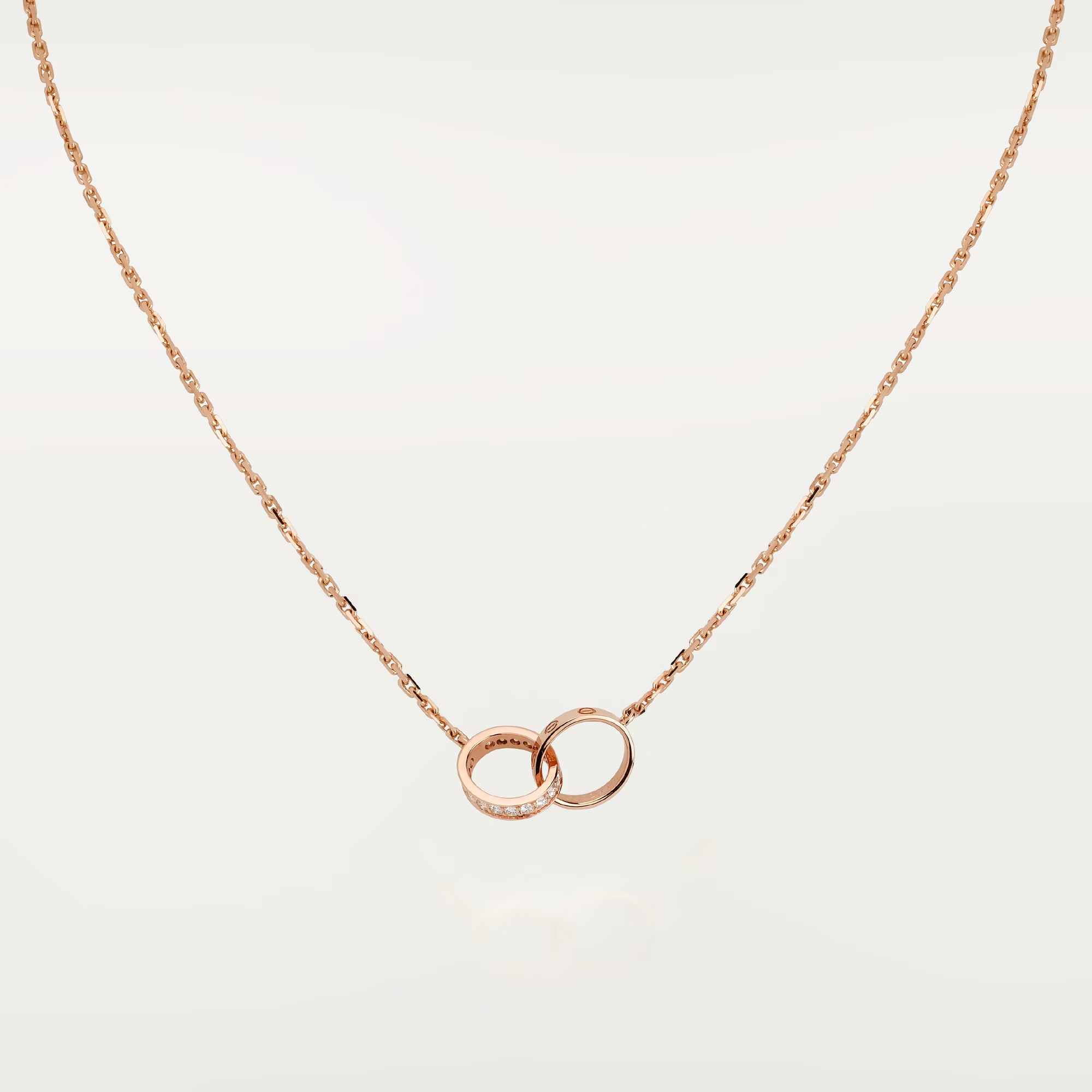 Carty Love Luna Loop Necklace, Rose Gold, Half-Paved