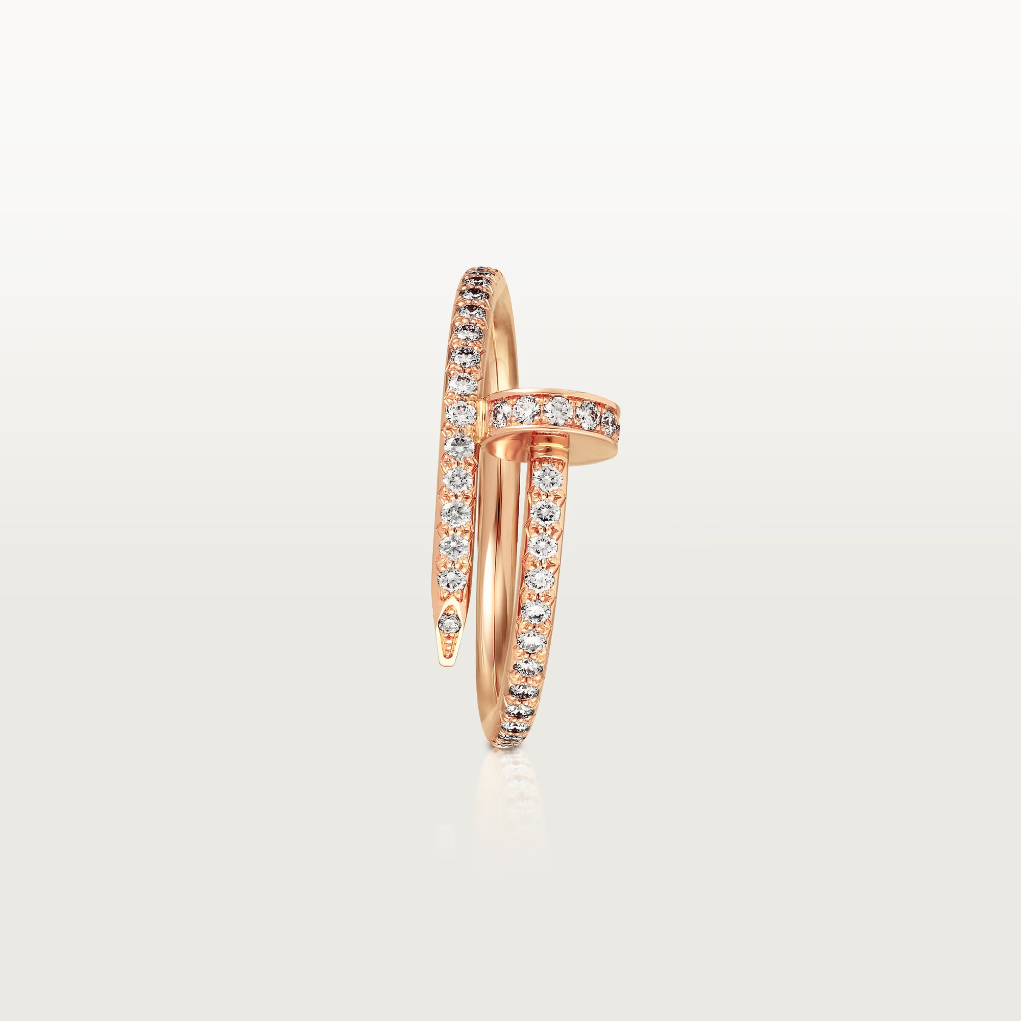 Carty Nails Solo Trace Ring,  Rose  Gold ,Moissanite