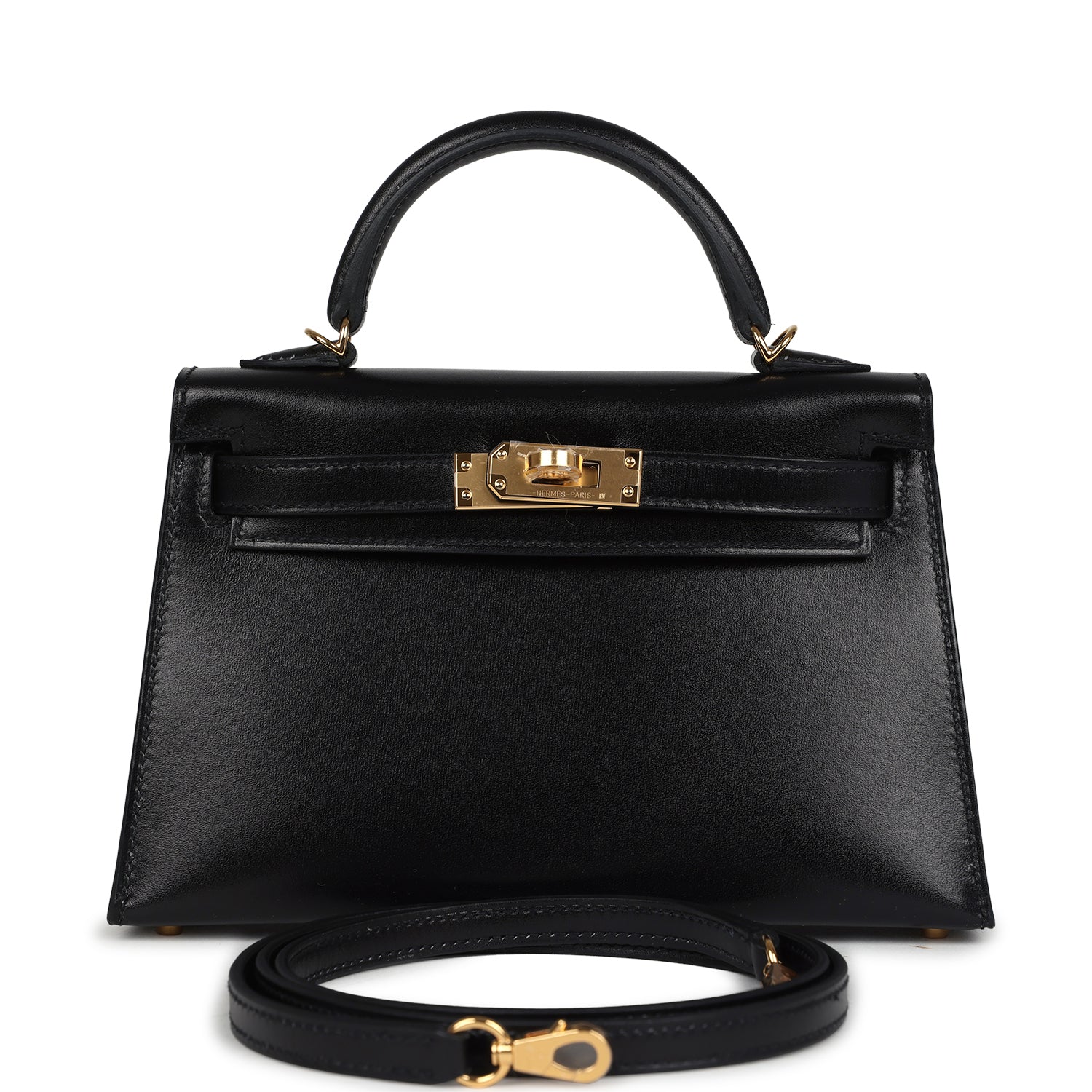 Hermes Kelly Sellier  Black Box Gold Hardware