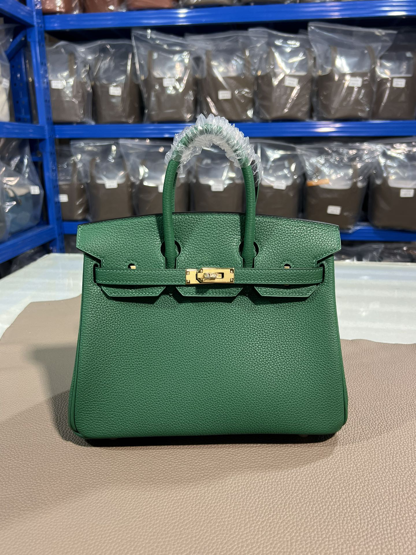 [TOP] HERMES Birkin Togo Leather 25cm - Vert Vertigo & GHW