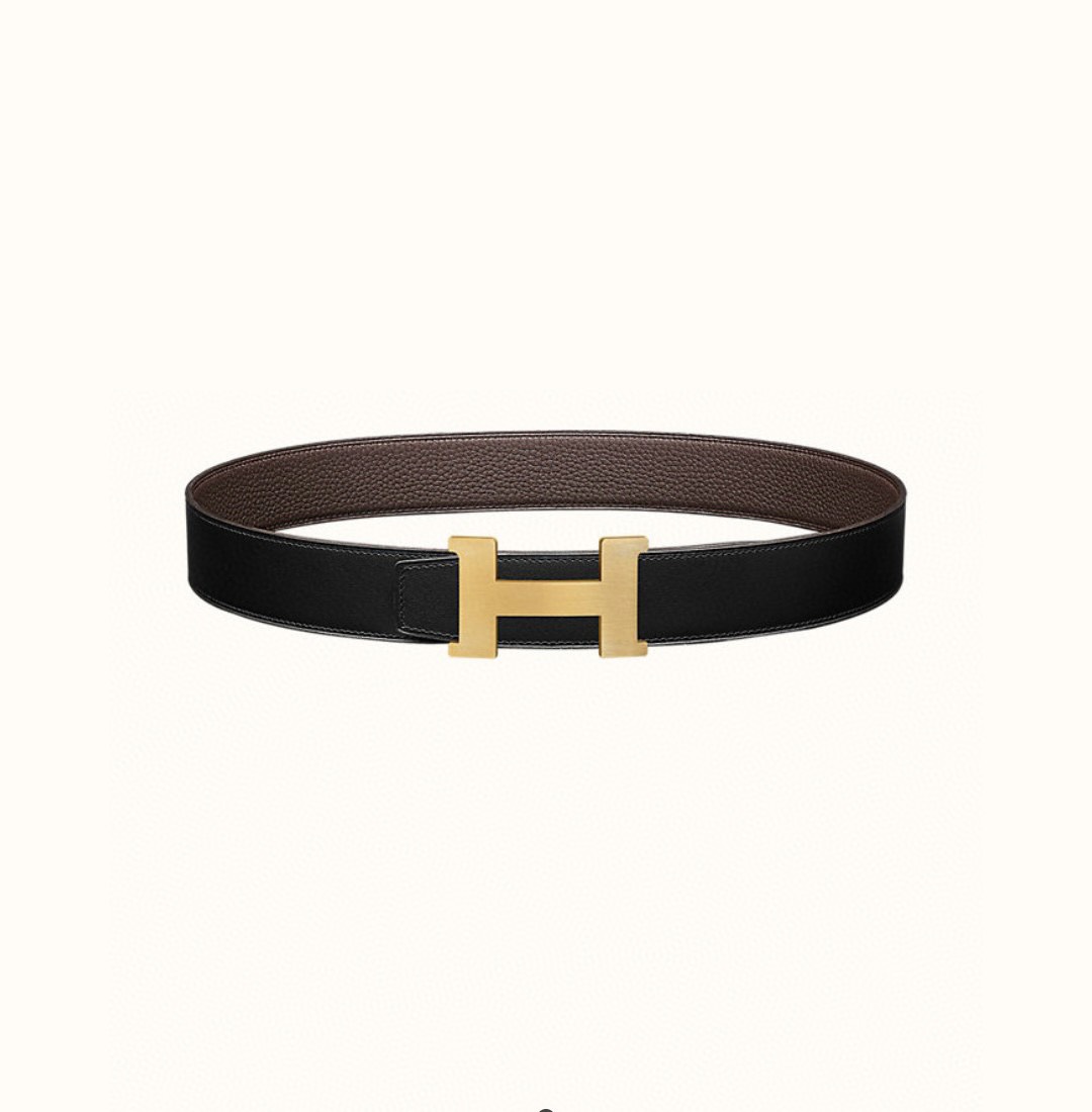 [TOP] HERMES Men's Calfskin Belt 38mm - Black - 711 Luxury