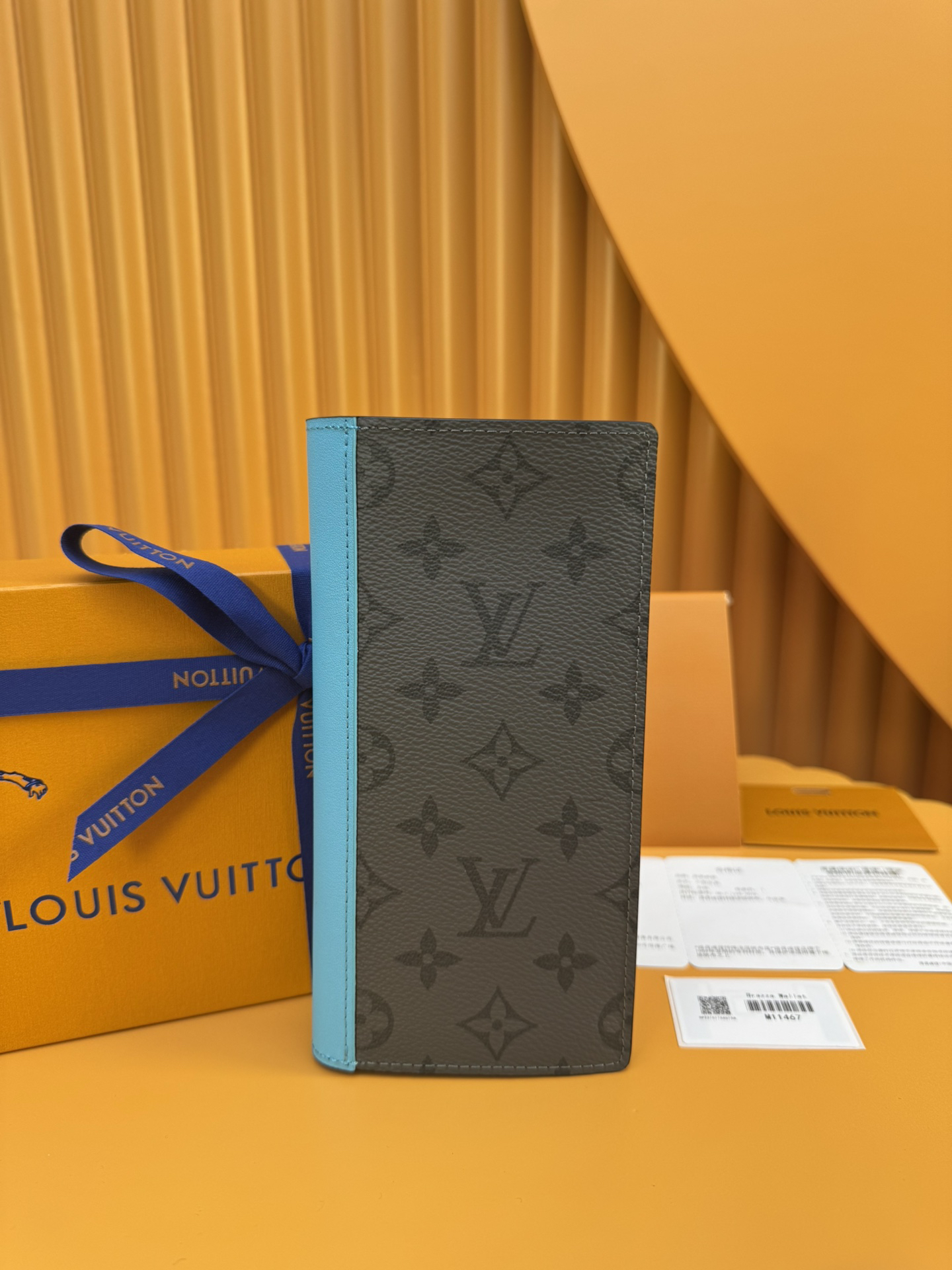 [TOP] Louis Vuitton LV  Brazza Wallet Monogram Eclie Reverse 10x19x2cm - Gray and Blue - 711 Luxury