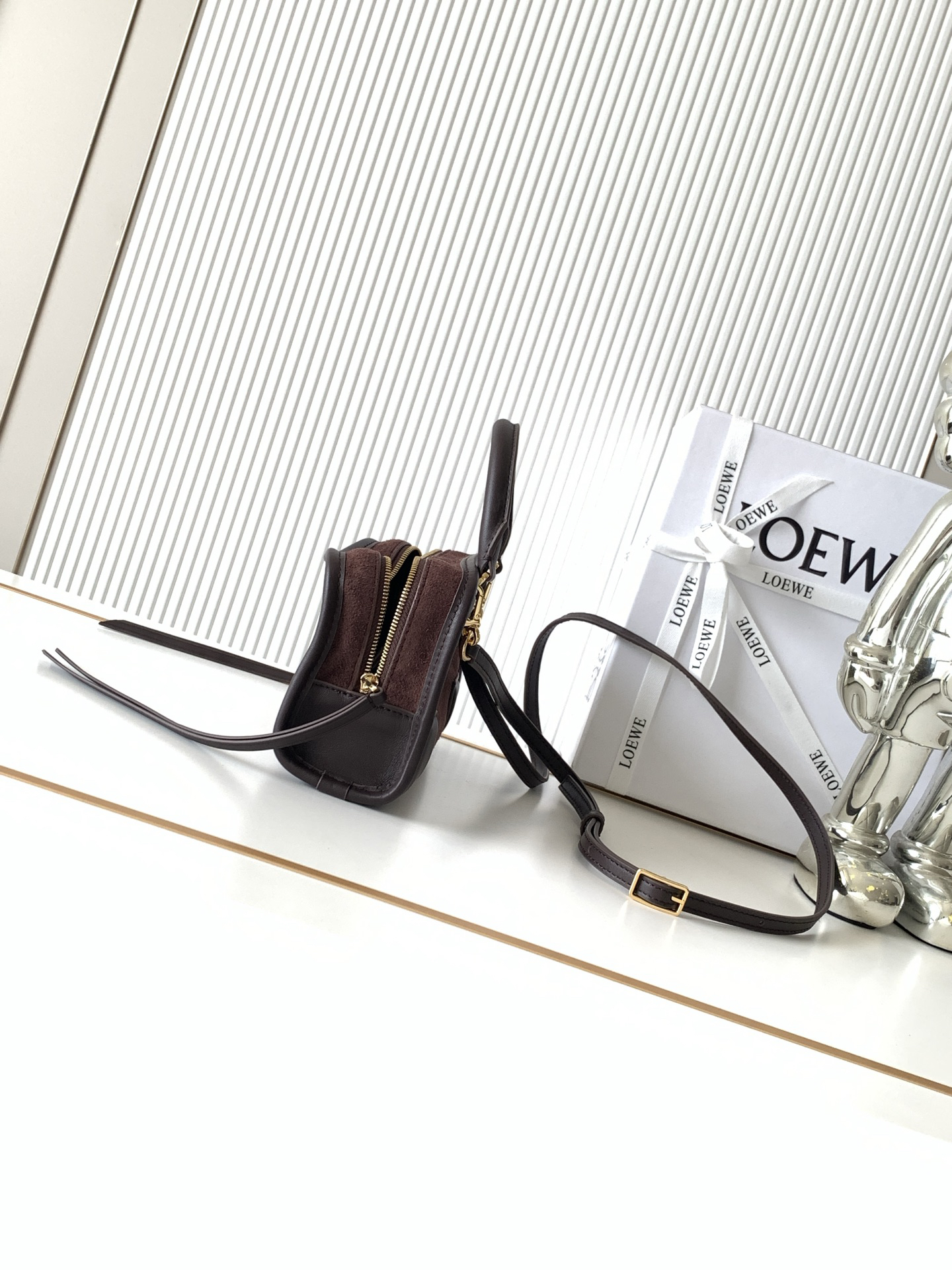 [TOP] LOEWE Amazona 180 Suede Bag 20*11.5*7 CM - Dark Chestnut - 711 Luxury