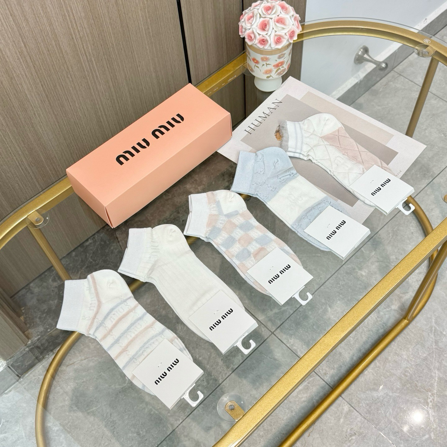 [TOP] Miu Miu Socks - 5 Pieces as a Set - 711 Luxury
