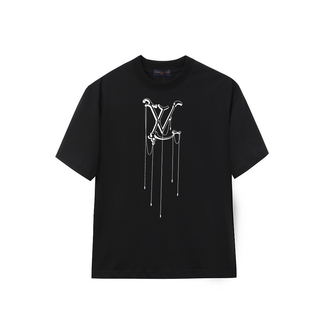 [TOP] Louis Vuitton LV LOGO T-shirt - Black/White - 711 Luxury