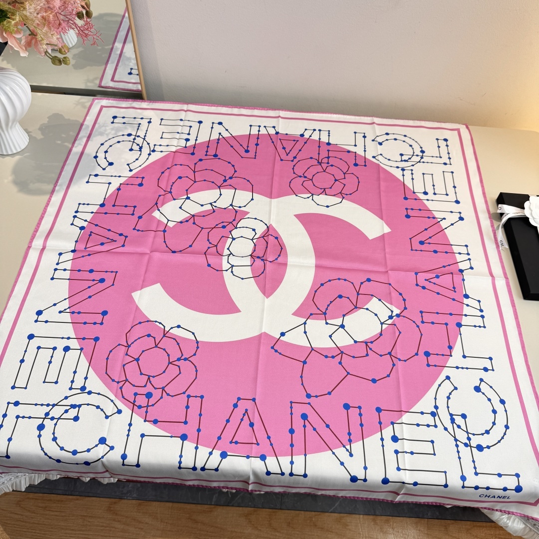 [TOP] CHANEL Silk Scarf  - Pink - 711 Luxury