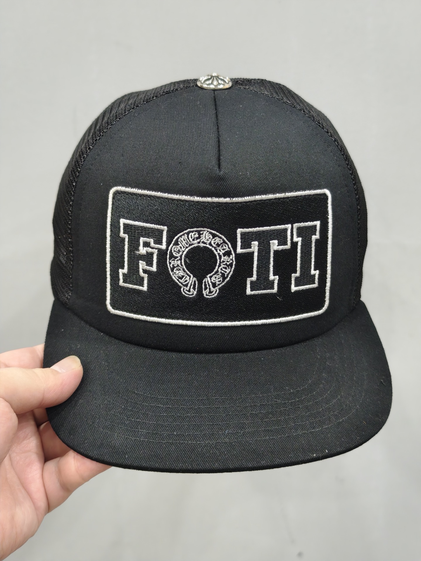 Chrome Hearts Men's Women's Black Letter Embroidered Hip Hop Baseball Cap Casual Duck Tongue Hat #76461