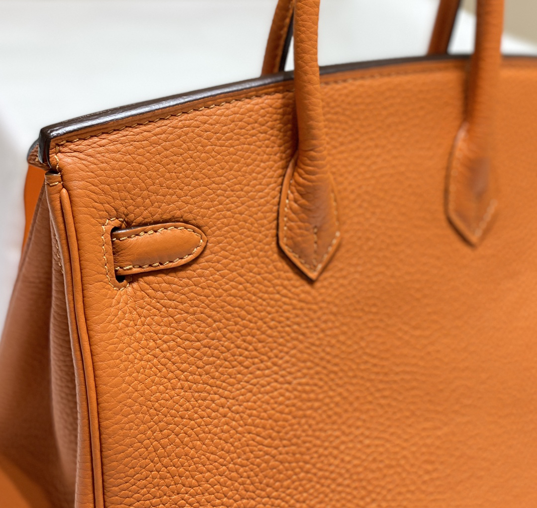 [TOP] HERMES Birkin Togo Leather 25cm - Orange & GHW