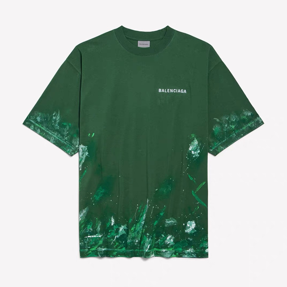 Balenciaga green Accessory Balenciaga Splash Green Round Neck Short Sleeves #388193 | Nigo Office