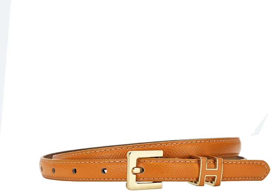 Yuangu Women Skinny Leather Belt Thin Waist Jeans Belt for Dress in Pin Buckle Belt