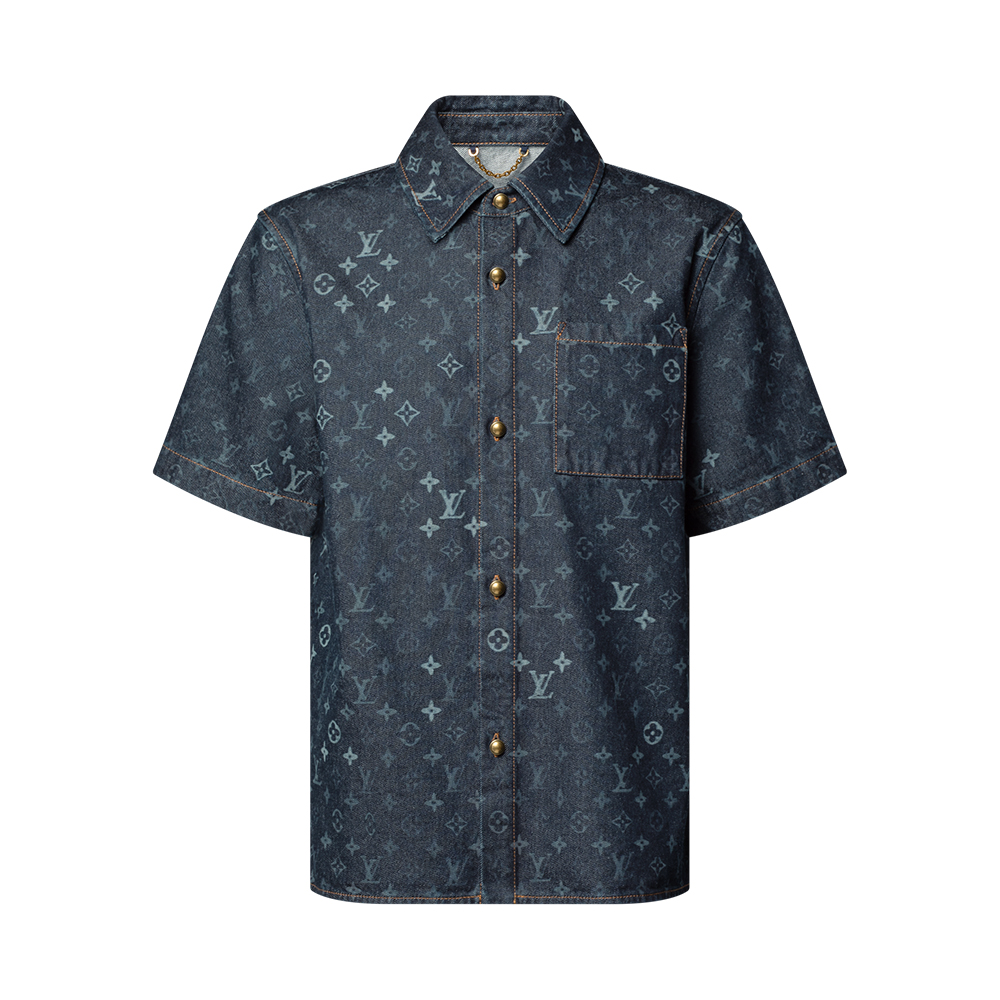 LOUIS VUITTON Monogram Denim Short-Sleeved Shirt and Shorts #386024