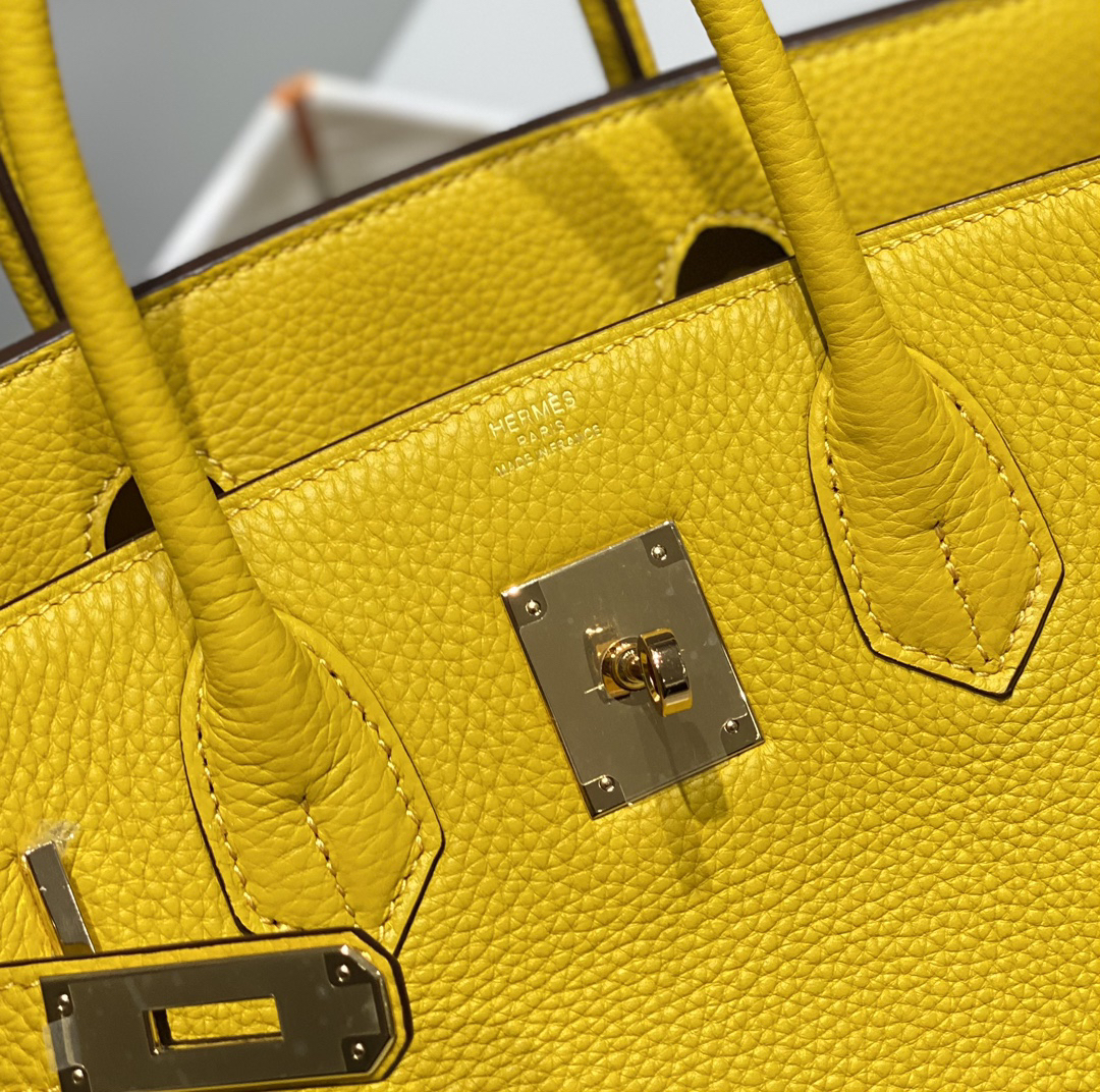 [TOP] HERMES Birkin Togo Leather 30cm - Jaune Ambre & GHW