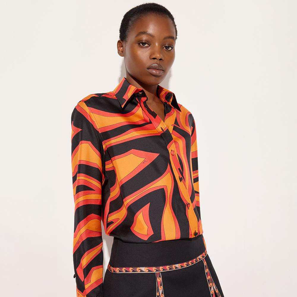 PUCCI Labirinto Print Silk Shirt #384588