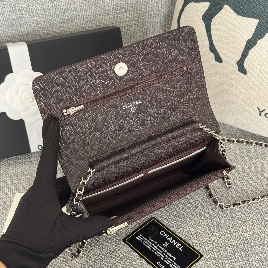 [TOP] CHANEL WOC Bag Caviar Leather 19CM - Coffee&SHW - 711 Luxury