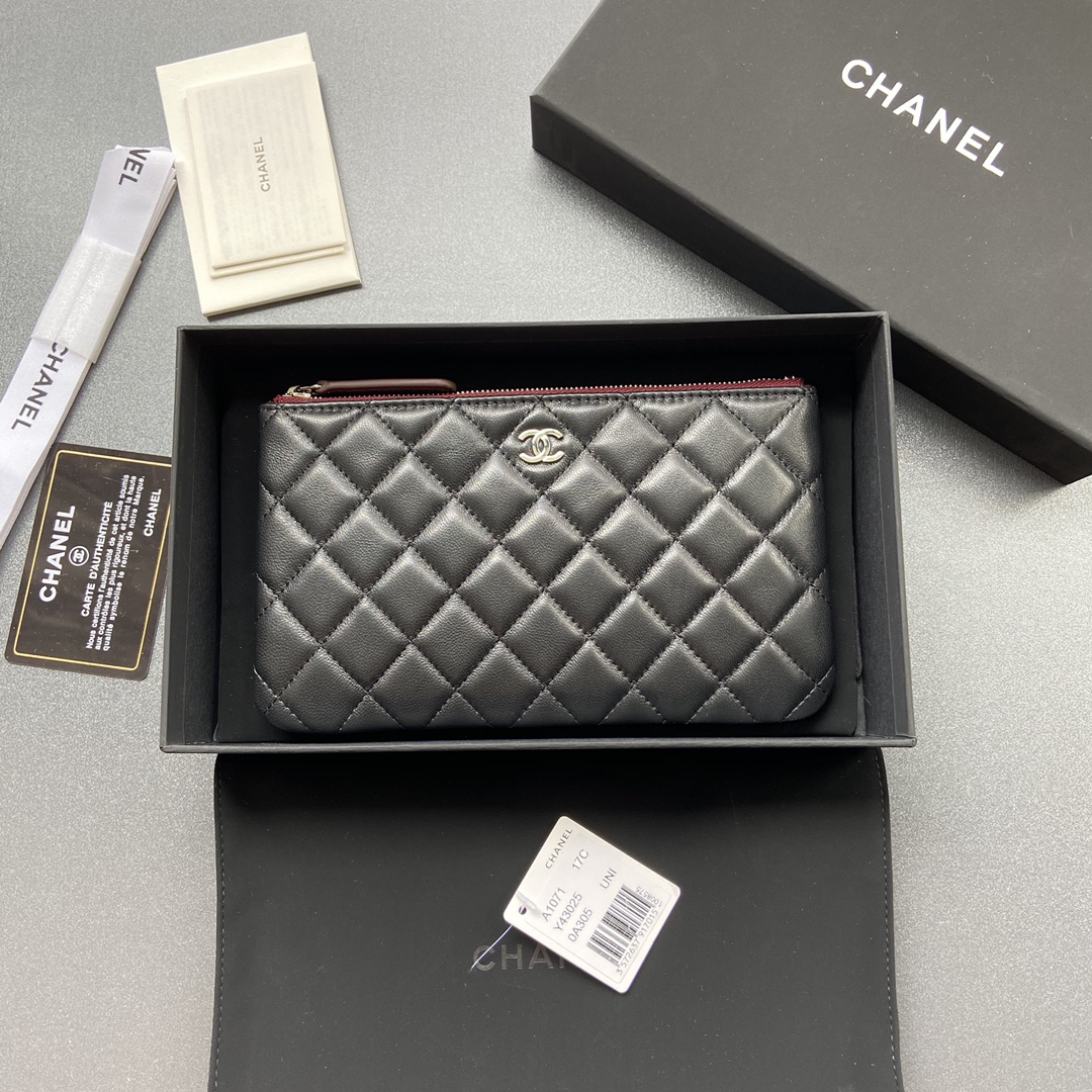 [TOP] CHANEL Sheepskin Wallet 20cm - Black - SHW - 711 Luxury