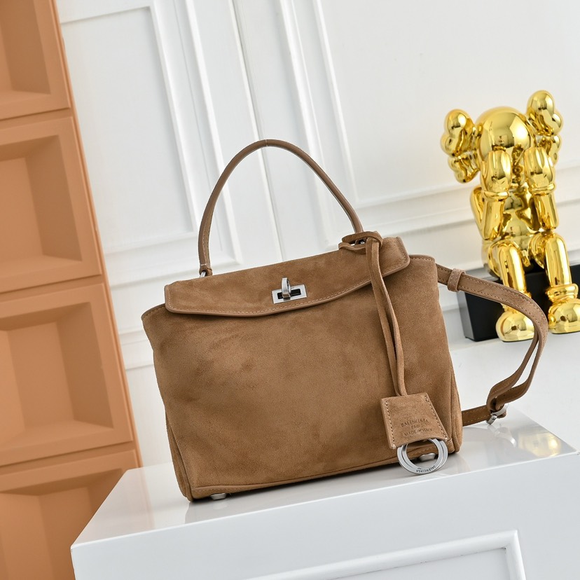 [TOP] BALENCIAGA Rodeo Bag 22.8x9.9x8.3cm - Brown & SHW - 711 Luxury