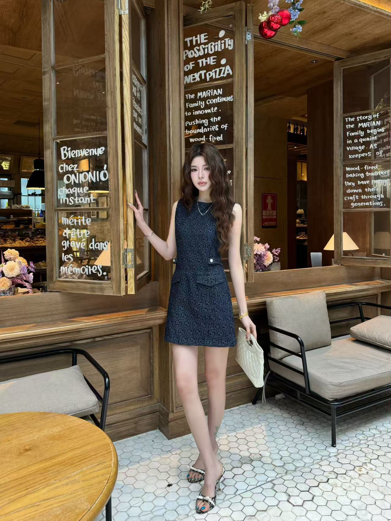 [TOP] FENDI Denim Dress - Navy Blue