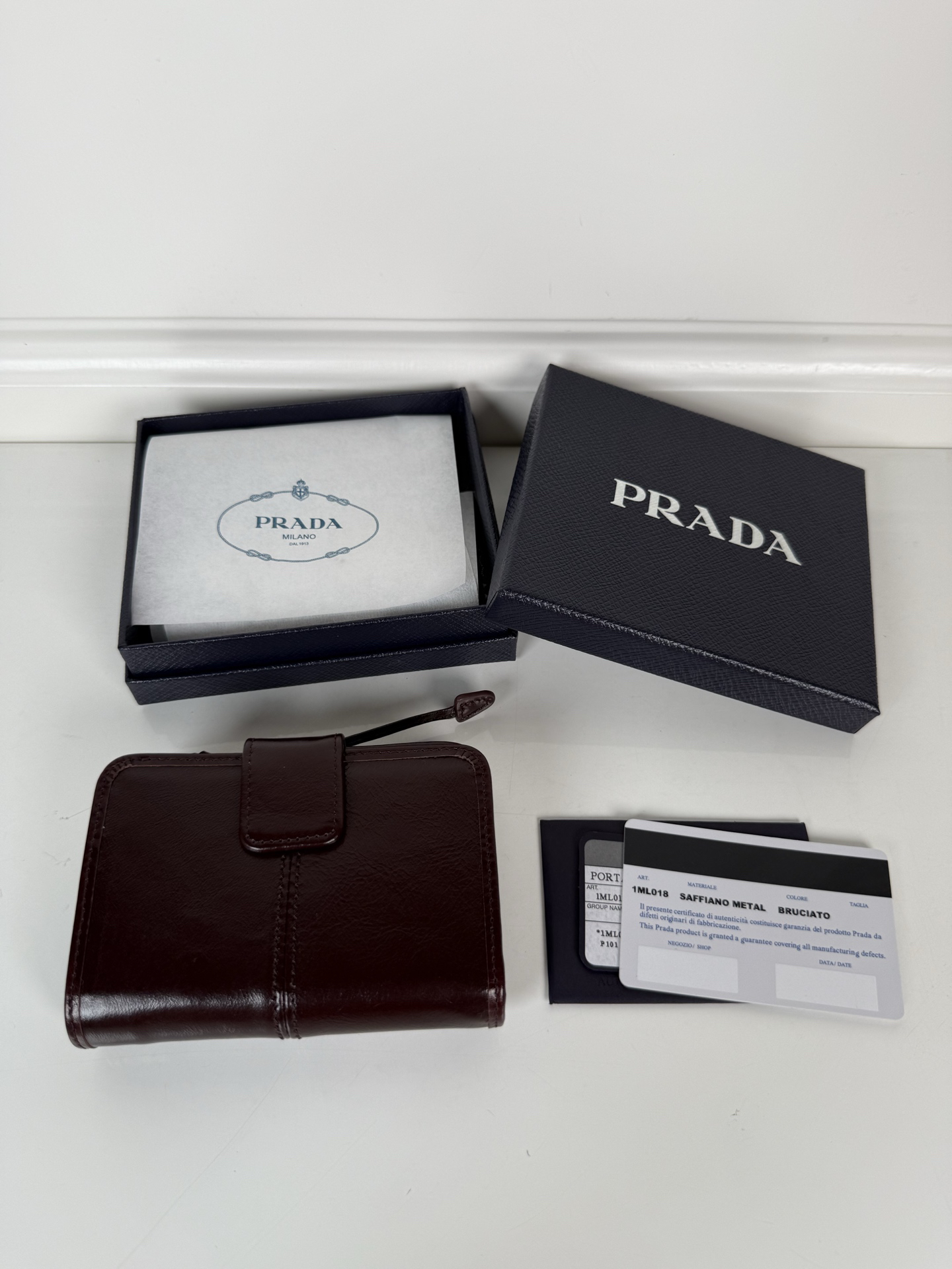 [TOP] PRADA Wallet 12 x 8cm - Chocolate - 711 Luxury