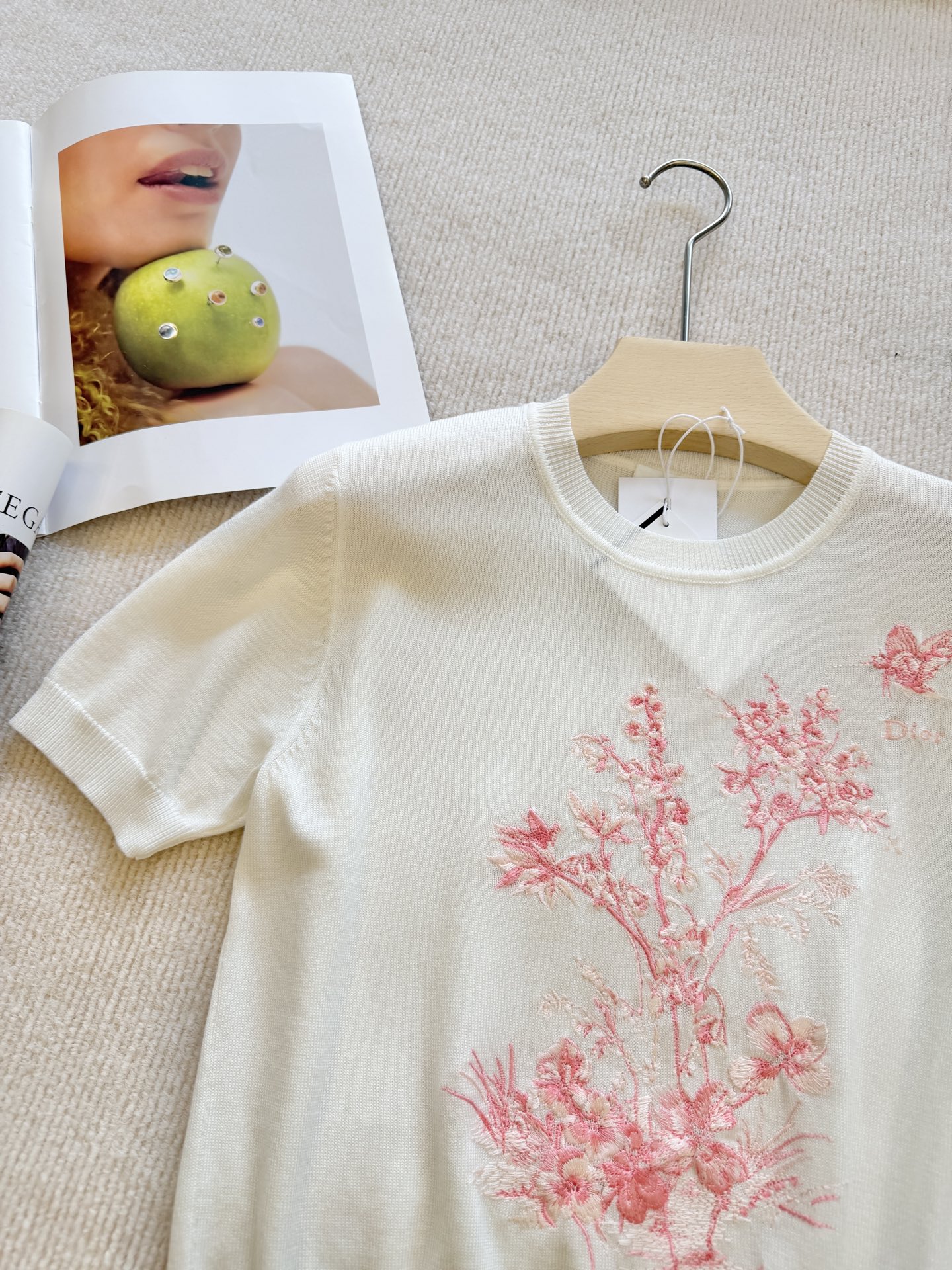 [TOP] Christian Dior  Knitted Short-sleeved Shirt - White - 711 Luxury