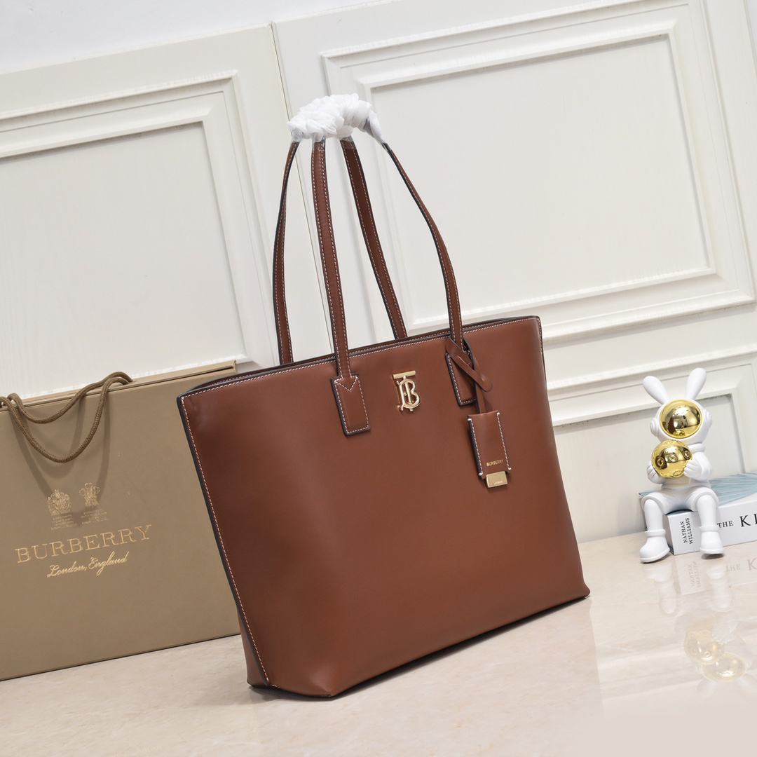 [TOP] BURBERRY Tote Bag Calfskin 34 x 14 x 28cm - Brown - 711 Luxury