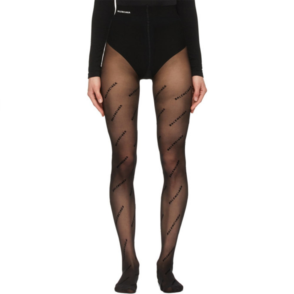 Balenciaga black Accessory Balenciaga Black Logo Tights #393354 | Nigo Office