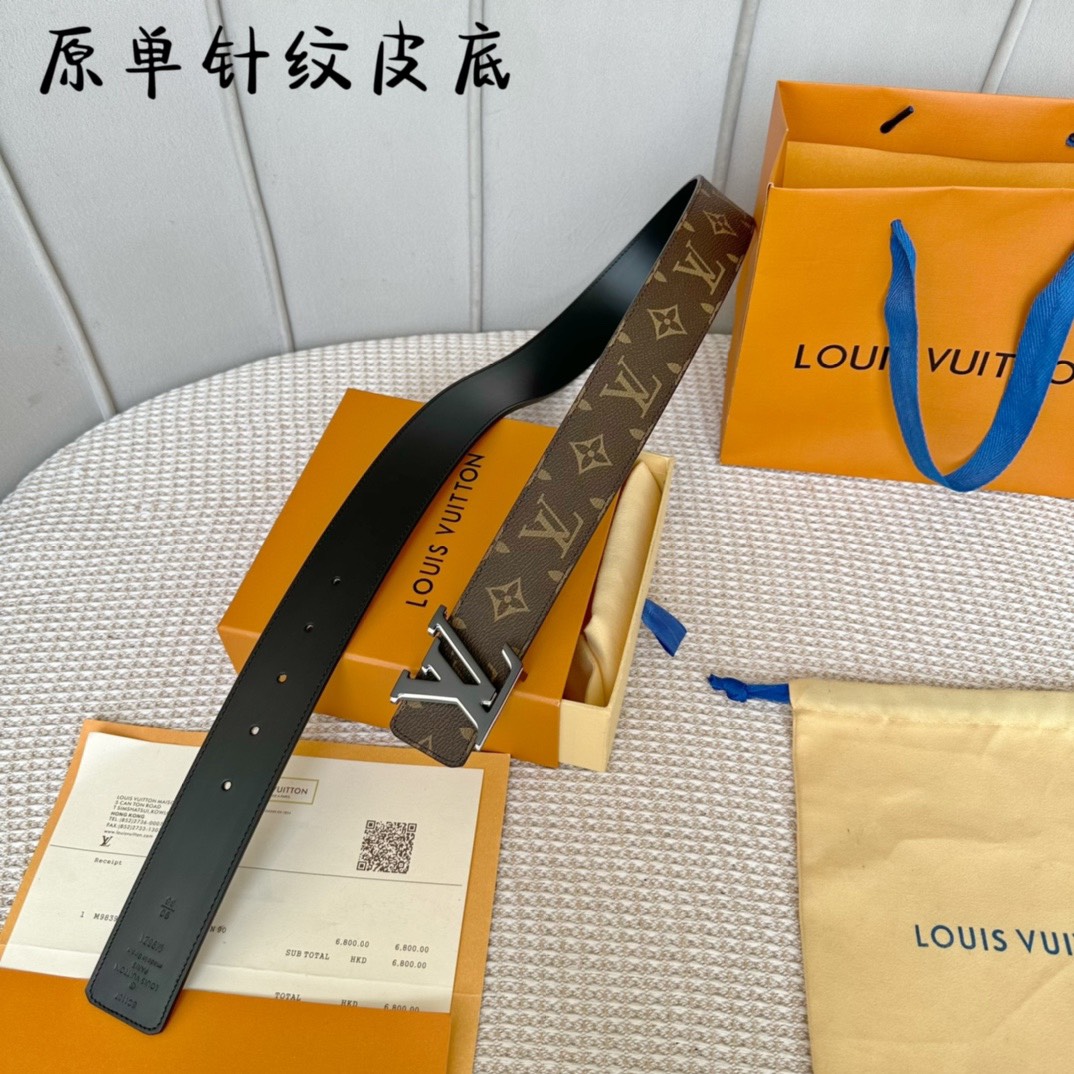 [TOP] Louis Vuitton LV Men's Calfskin Belt 4cm - Brown - 711 Luxury