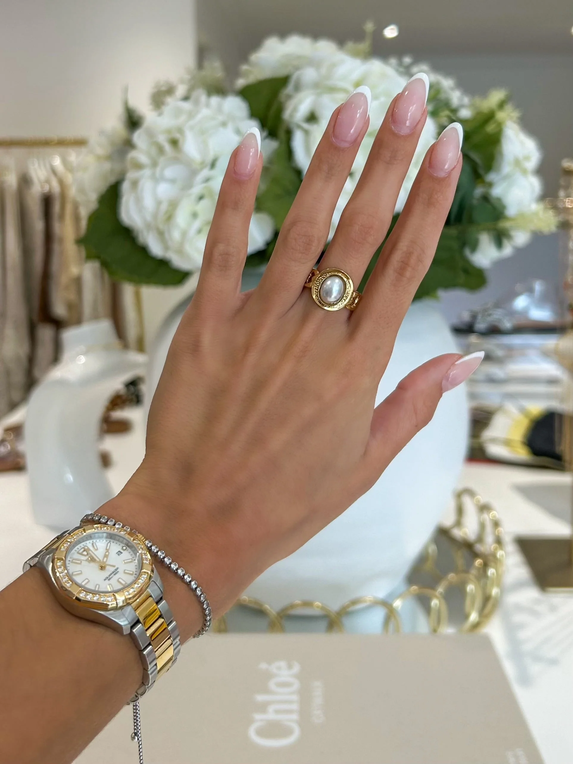 Gold Pearl Ring (19 Styles)