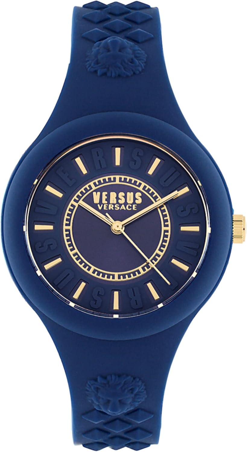 Versus Versace Womens Fire Island Fashion Watch. Adjustable and Sporty Silicone Strap. Includes Travel Gift Pouch.