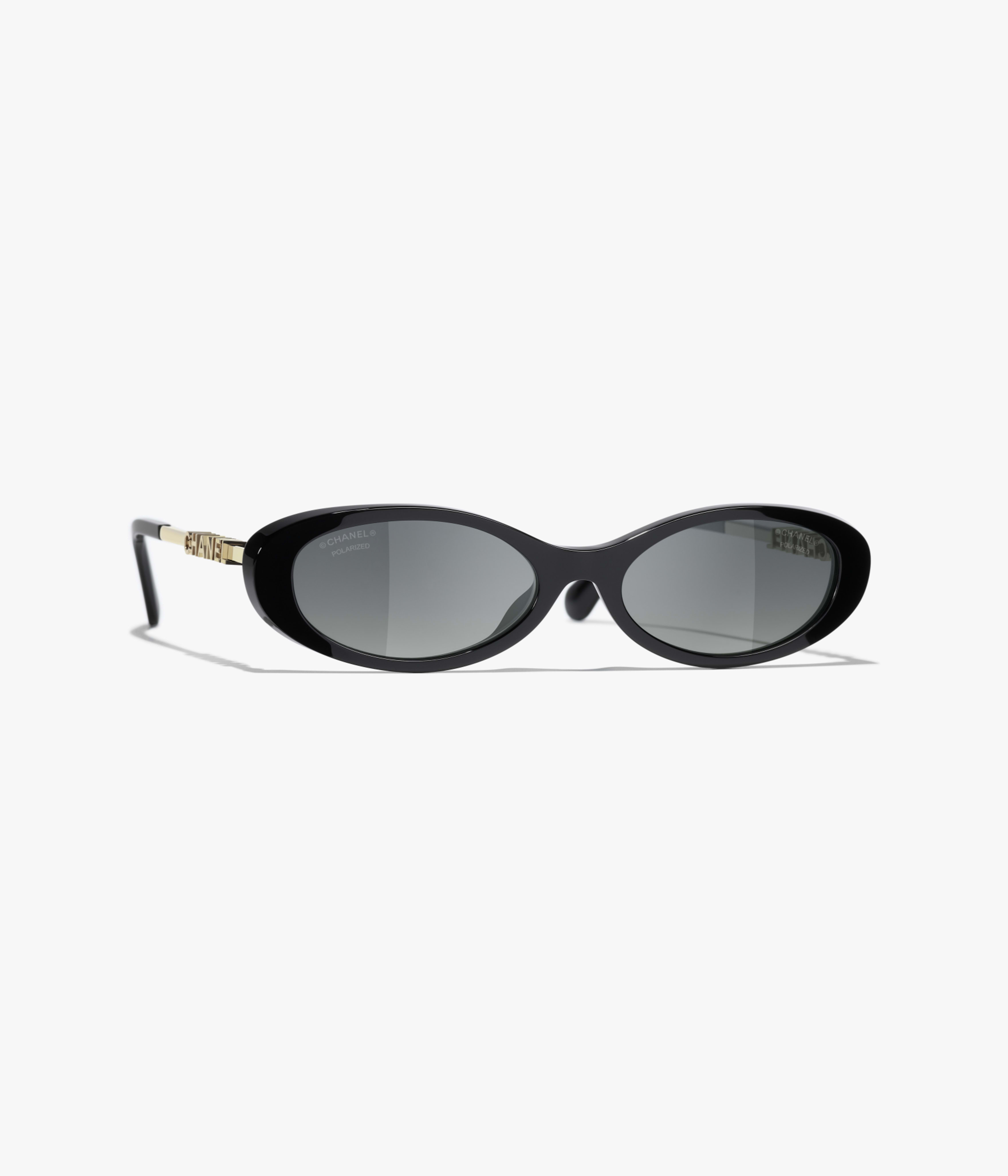 Chanel Sunglasses Oval Sunglasses Acetate Metal #385124