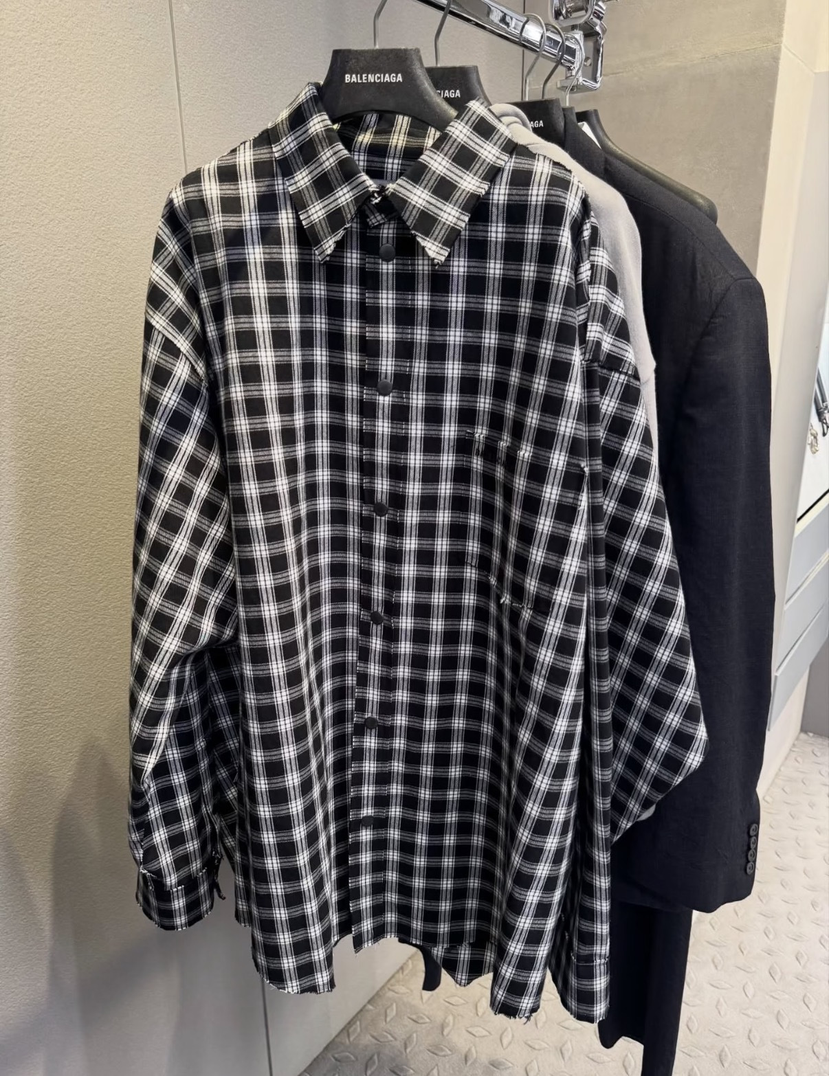 Balenciaga Black Raw Edge Overshirt in Washed Cotton #381525
