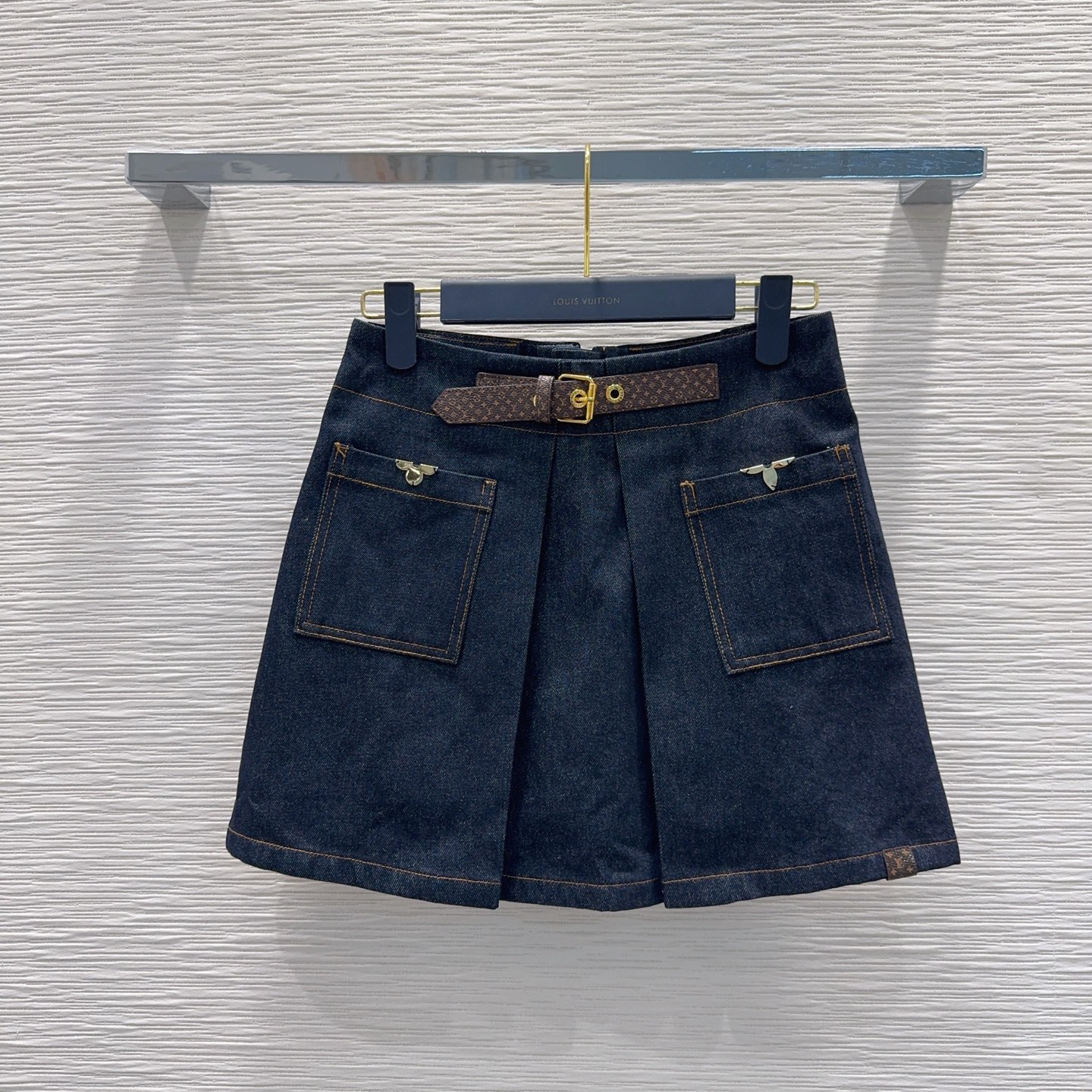 [TOP] Louis Vuitton LV Denim Skirt - Navy Blue