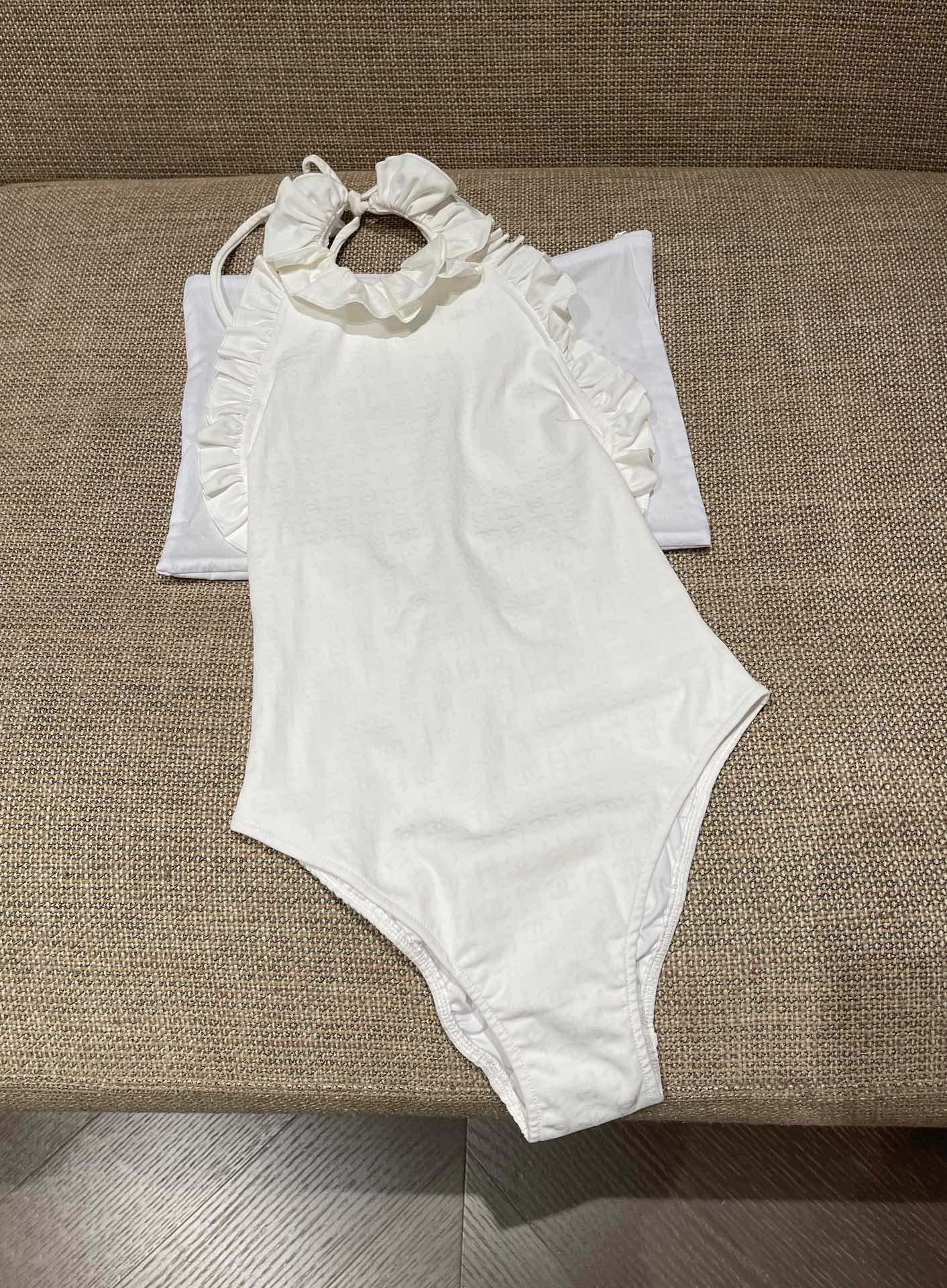 Chanel Clothing Chanel One-piece Swimsuit Ruffle Collar #386869 View 2 | Nigo Office