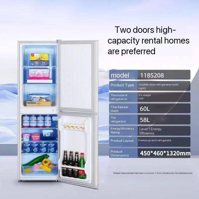 118L double-door refrigerator--0.3CBM