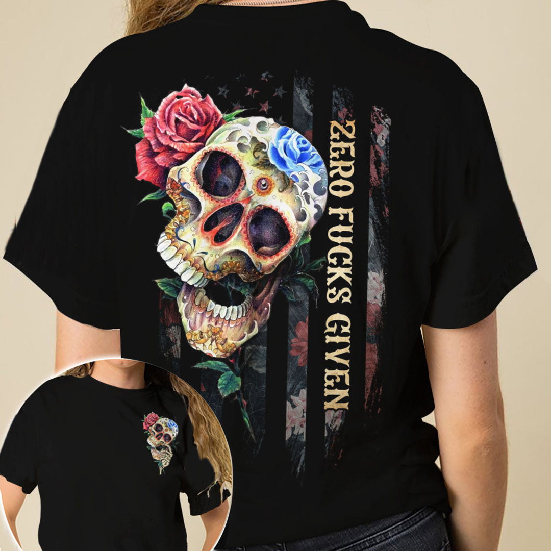 Sugar Skull Tie Dye  Print Women's T-Shirt